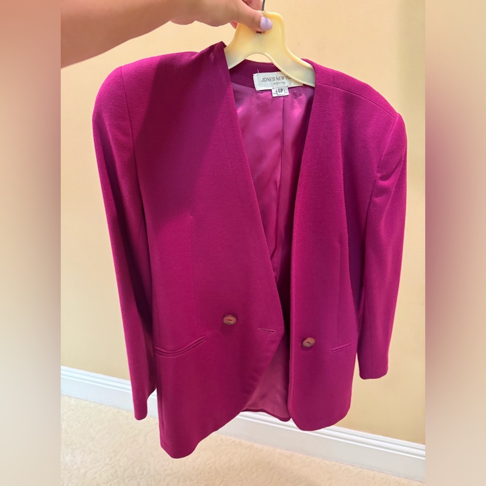 6P Petite Jones New York Pink Fuscia blazer jacket great condition